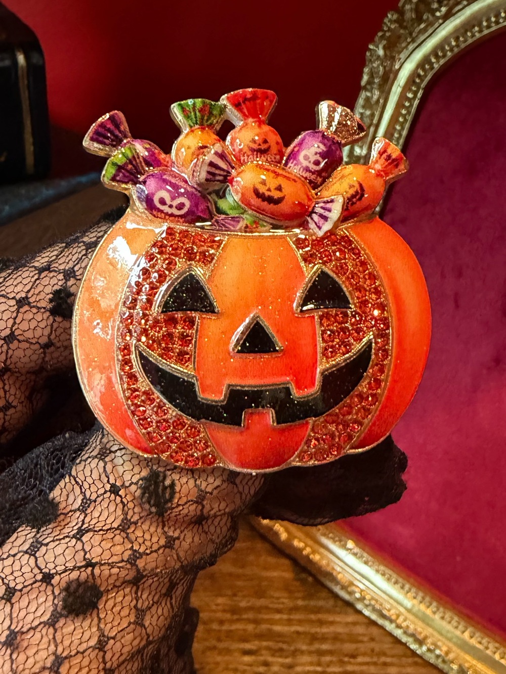 Halloween Pumpkin Candy Brooch Pin
